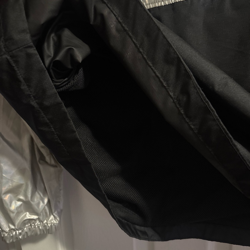 Metallic Silver and Black Hooded Windbreaker - Picture 8 of 8